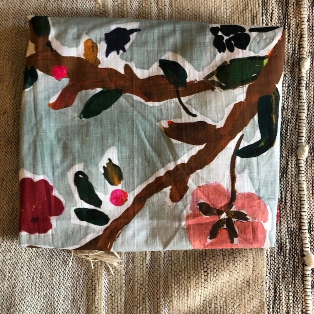 Anthropologie Floral Curtains in Light Blue with Multicolor Floral Print - Picture 3 of 6